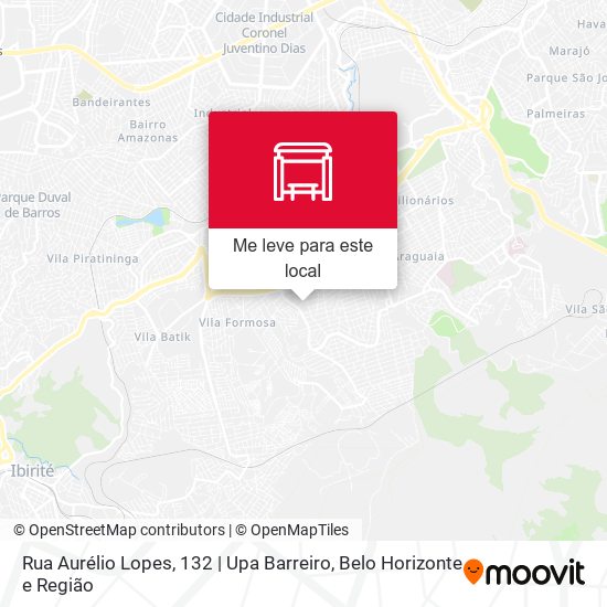 Rua Aurélio Lopes, 132 | Upa Barreiro mapa