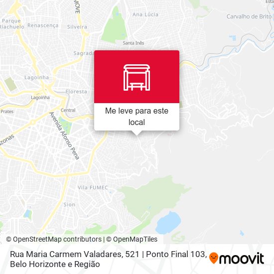 Rua Maria Carmem Valadares, 521 | Ponto Final 103 mapa