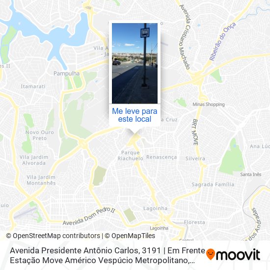 Avenida Presidente Antônio Carlos, 3191 | Em Frente Estação Move Américo Vespúcio Metropolitano mapa