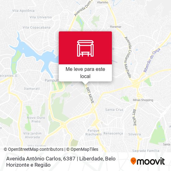 Avenida Antônio Carlos, 6387 | Liberdade mapa