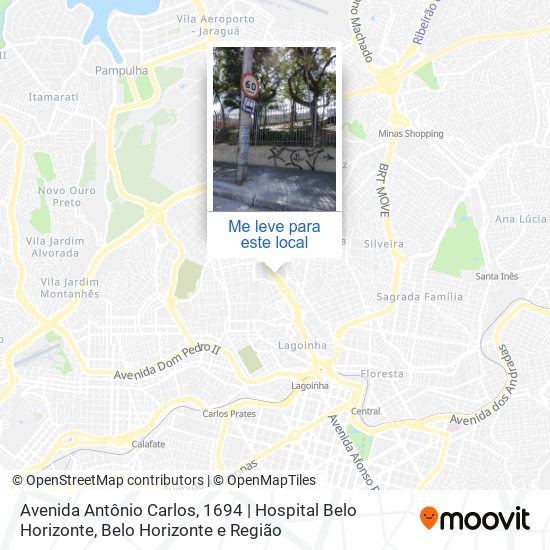 Avenida Antônio Carlos, 1694 | Hospital Belo Horizonte mapa