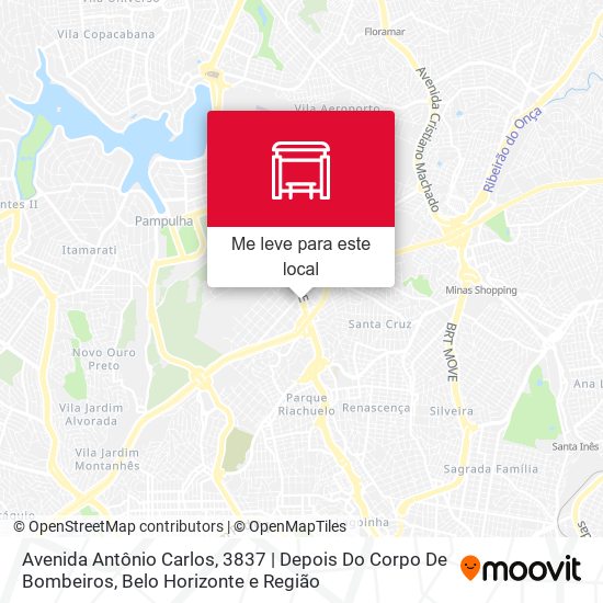 Avenida Antônio Carlos, 3837 | Depois Do Corpo De Bombeiros mapa