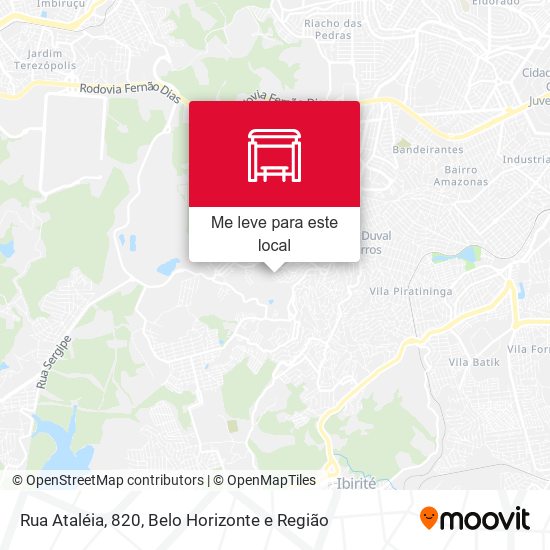 Rua Ataléia, 820 mapa