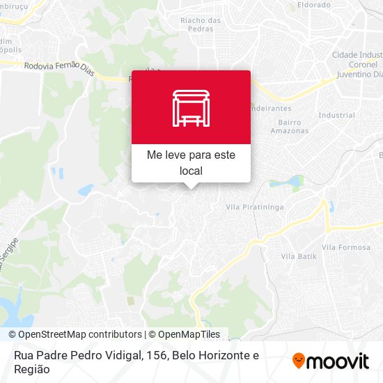 Rua Padre Pedro Vidigal, 156 mapa