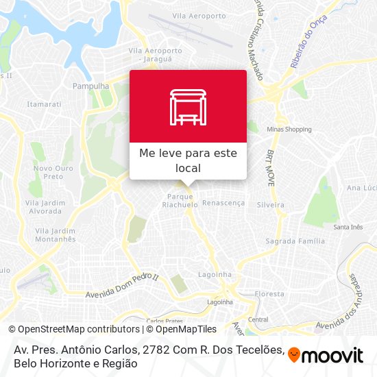 Av. Pres. Antônio Carlos, 2782 Com R. Dos Tecelões mapa