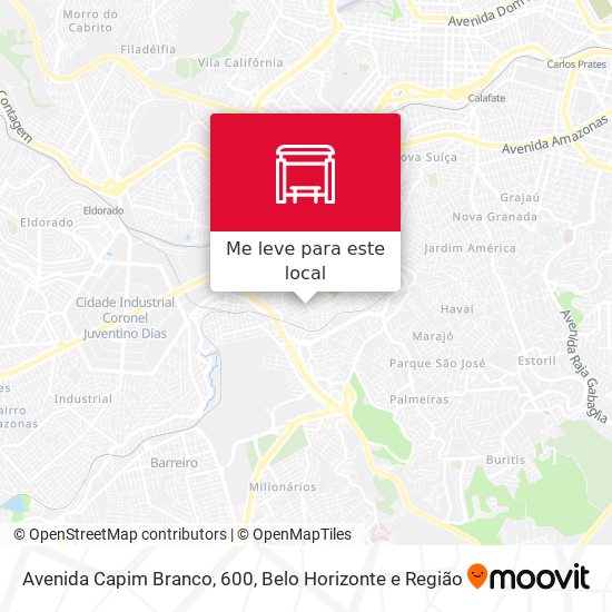Avenida Capim Branco, 600 mapa