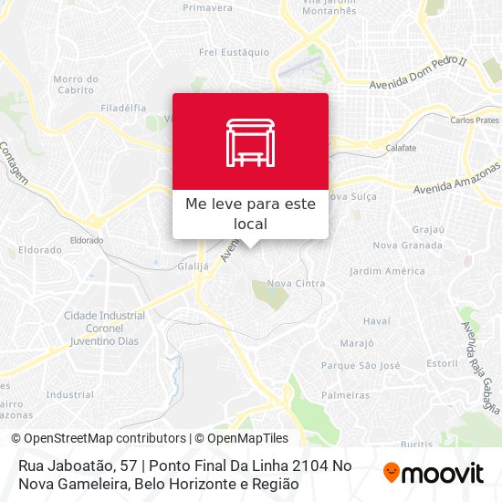 Rua Jaboatão, 57 | Ponto Final Da Linha 2104 No Nova Gameleira mapa