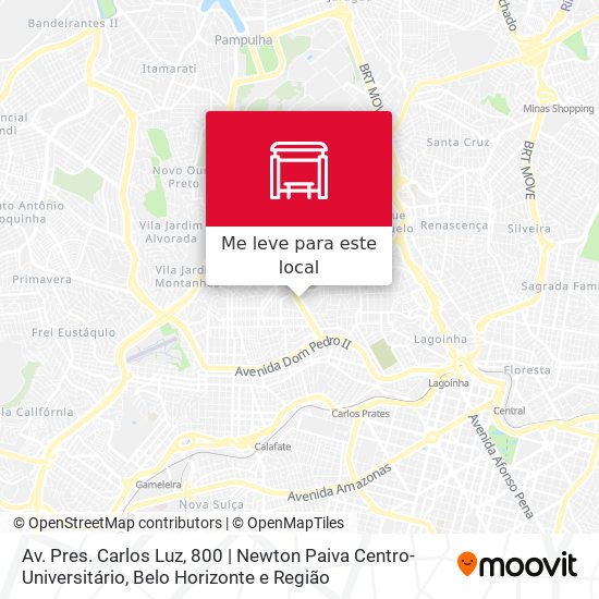 Av. Pres. Carlos Luz, 800 | Newton Paiva Centro-Universitário mapa