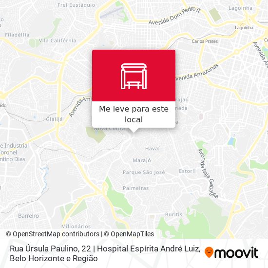 Rua Úrsula Paulino, 22 | Hospital Espírita André Luiz mapa