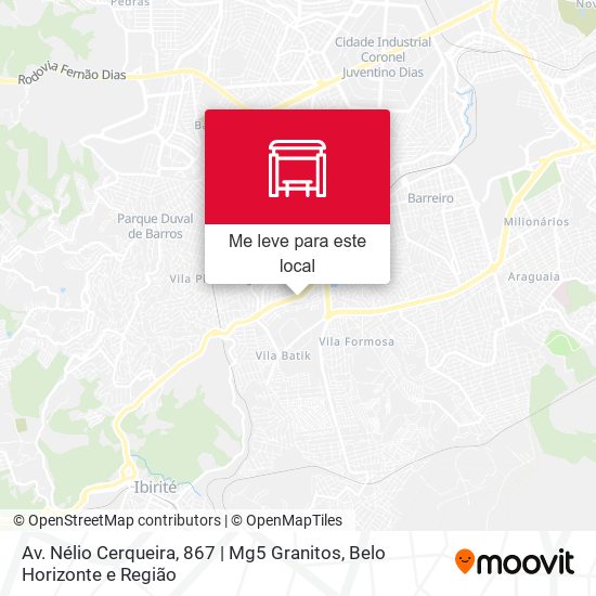 Av. Nélio Cerqueira, 867 | Mg5 Granitos mapa