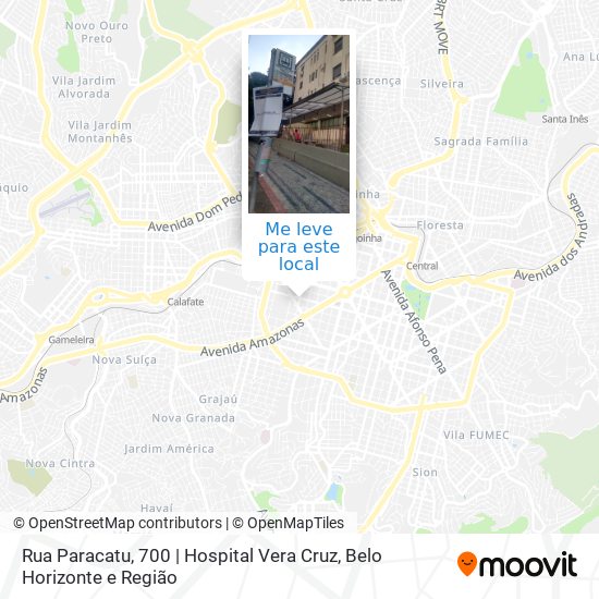 Rua Paracatu, 700 | Hospital Vera Cruz mapa