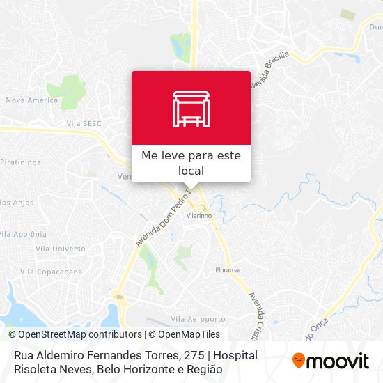 Rua Aldemiro Fernandes Torres, 275 | Hospital Risoleta Neves mapa