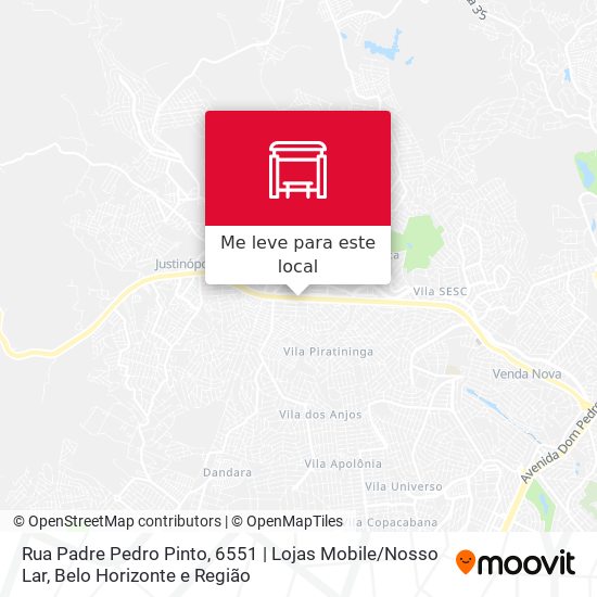 Rua Padre Pedro Pinto, 6551 | Lojas Mobile / Nosso Lar mapa