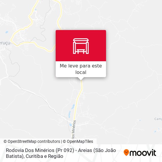 Rodovia Dos Minérios (Pr 092) - Areias (São João Batista) mapa