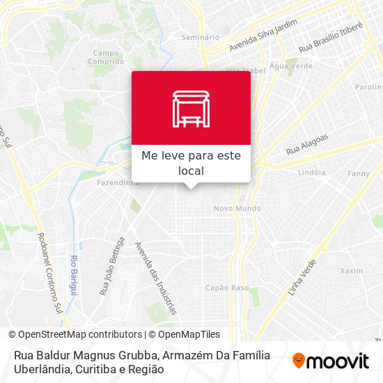 Rua Baldur Magnus Grubba, Armazém Da Família Uberlândia mapa