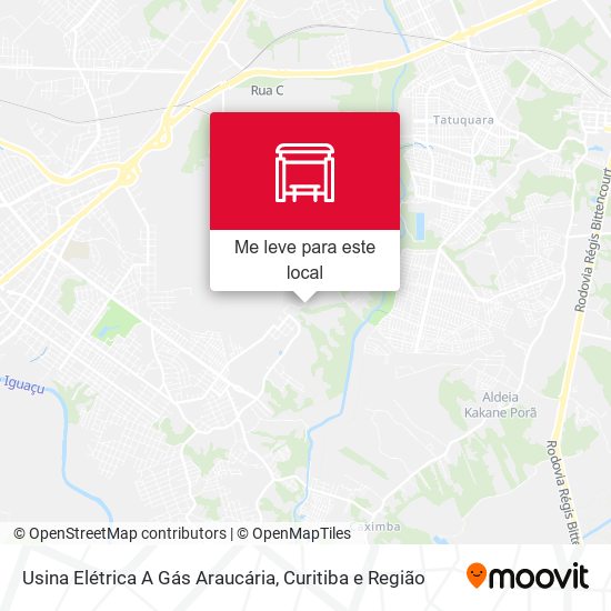Usina Elétrica A Gás Araucária mapa