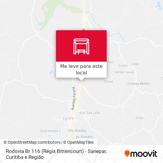 Rodovia Br 116 (Régis Bittencourt) - Sanepar mapa