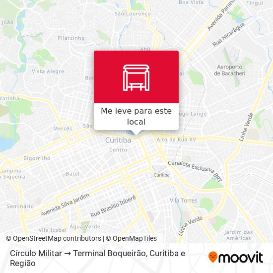 Círculo Militar → Terminal Boqueirão mapa