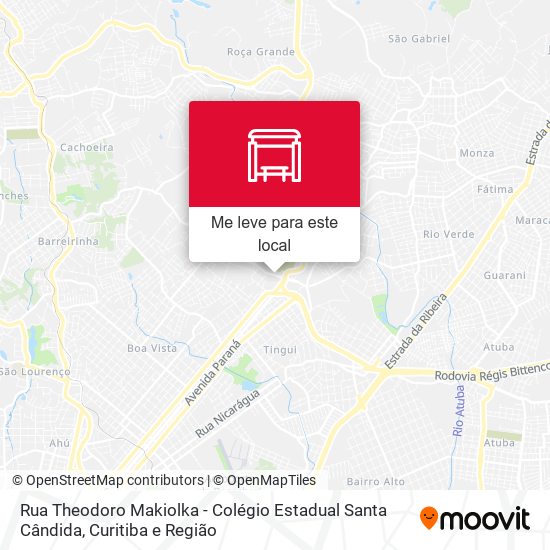 Rua Theodoro Makiolka - Colégio Estadual Santa Cândida mapa