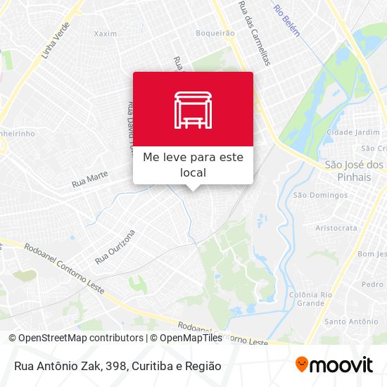 Rua Antônio Zak, 398 mapa