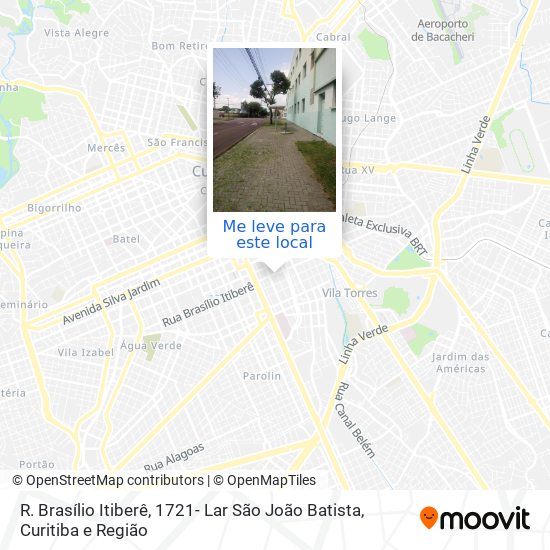 R. Brasílio Itiberê, 1721- Lar São João Batista mapa