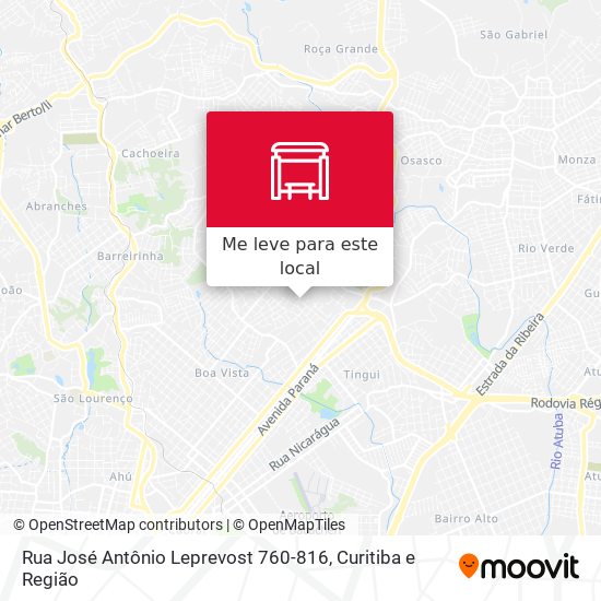 Rua José Antônio Leprevost 760-816 mapa