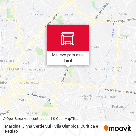 Marginal Linha Verde Sul - Vila Olímpica mapa