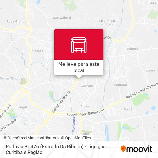 Rodovia Br 476 (Estrada Da Ribeira) - Liquigas mapa