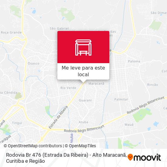 Rodovia Br 476 (Estrada Da Ribeira) - Alto Maracanã mapa