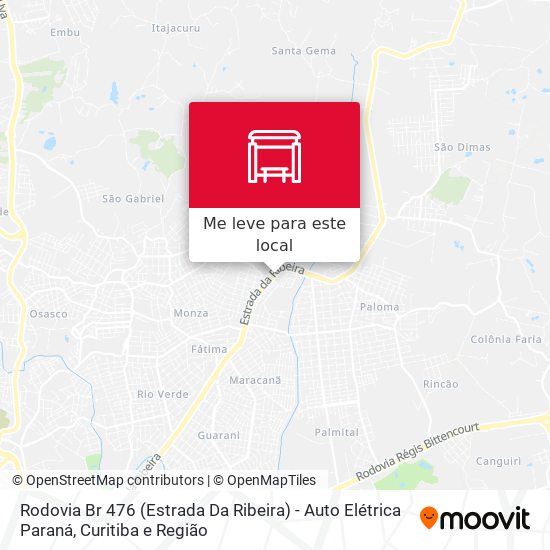 Rodovia Br 476 (Estrada Da Ribeira) - Auto Elétrica Paraná mapa