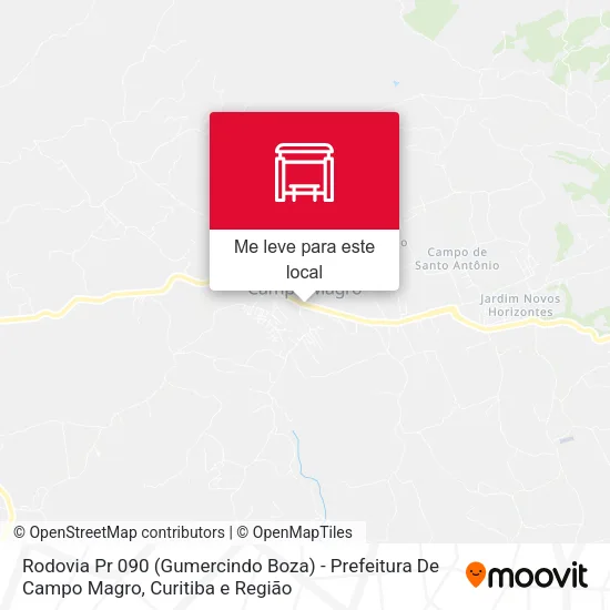 Rodovia Pr 090 (Gumercindo Boza) - Prefeitura De Campo Magro mapa