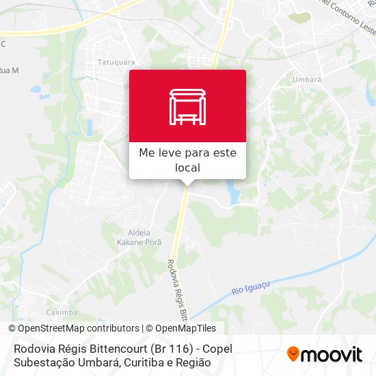 Rodovia Régis Bittencourt (Br 116) - Copel Subestação Umbará mapa