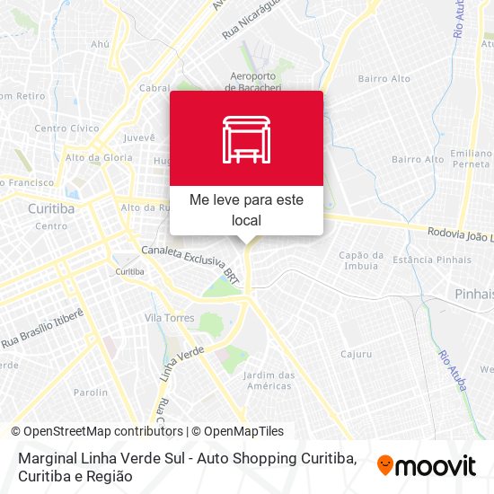 Marginal Linha Verde Sul - Auto Shopping Curitiba mapa
