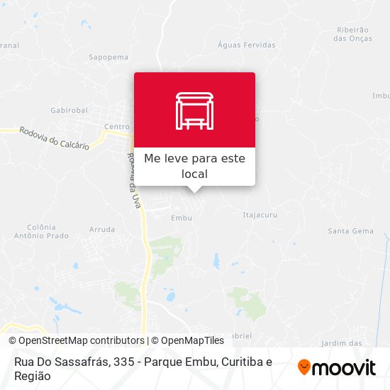 Rua Do Sassafrás, 335 - Parque Embu mapa