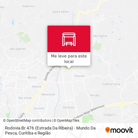 Rodovia Br 476 (Estrada Da Ribeira) - Mundo Da Pesca mapa