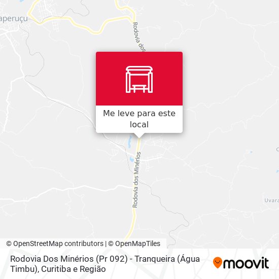Rodovia Dos Minérios (Pr 092) - Tranqueira (Água Timbu) mapa