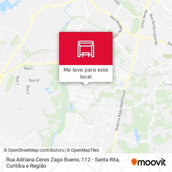 Rua Adriana Ceres Zago Bueno, 112 - Santa Rita mapa