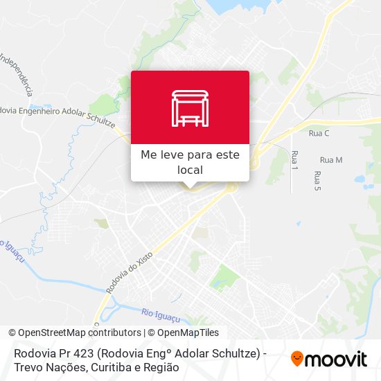 Rodovia Pr 423 (Rodovia Engº Adolar Schultze) - Trevo Nações mapa
