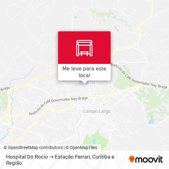 Hospital Do Rocio → Estação Ferrari mapa