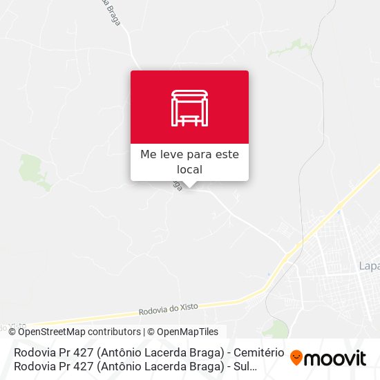 Rodovia Pr 427 (Antônio Lacerda Braga) - Cemitério Rodovia Pr 427 (Antônio Lacerda Braga) - Sul Agrícola mapa