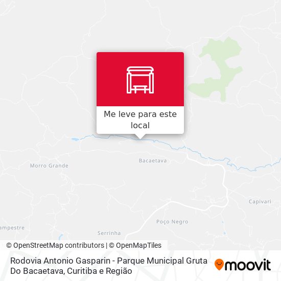 Rodovia Antonio Gasparin - Parque Municipal Gruta Do Bacaetava mapa
