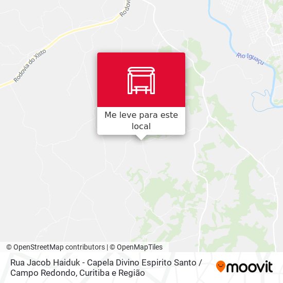Rua Jacob Haiduk - Capela Divino Espirito Santo / Campo Redondo mapa