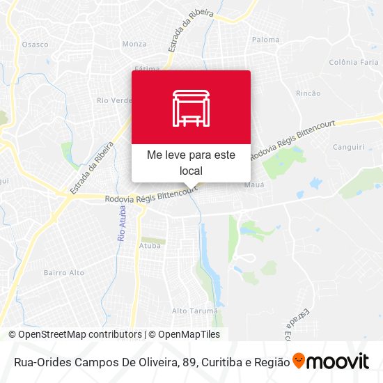 Rua-Orides Campos De Oliveira, 89 mapa