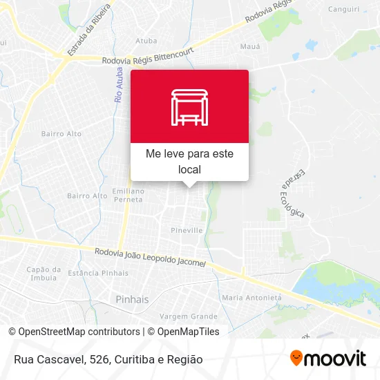 Rua Cascavel, 526 mapa