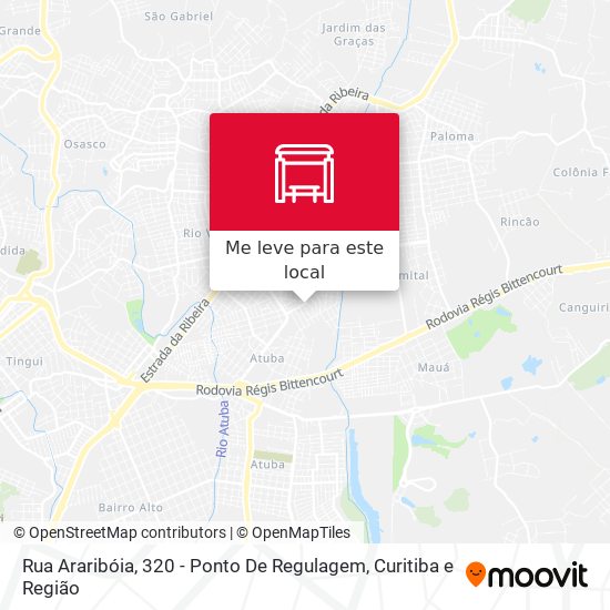 Rua Araribóia, 320 - Ponto De Regulagem mapa