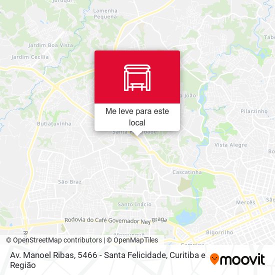 Av. Manoel Ribas, 5466 - Santa Felicidade mapa