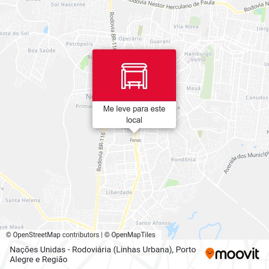Nações Unidas - Rodoviária (Linhas Urbana) mapa