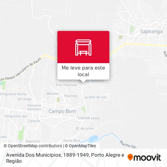 Avenida Dos Municípios, 1889-1949 mapa