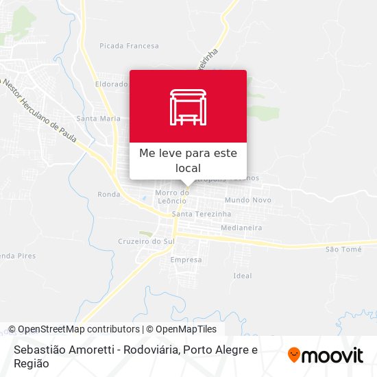Sebastião Amoretti - Rodoviária mapa