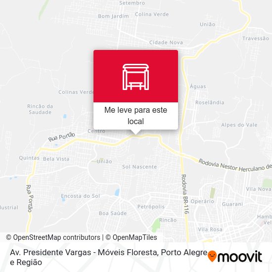 Av. Presidente Vargas - Móveis Floresta mapa